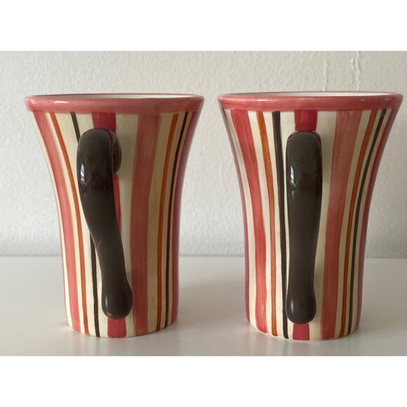 Royal Doulton Jubilee Set Of 2 Discontinued Pink Stripe Mugs Rare 2004 - Picture 6 of 11